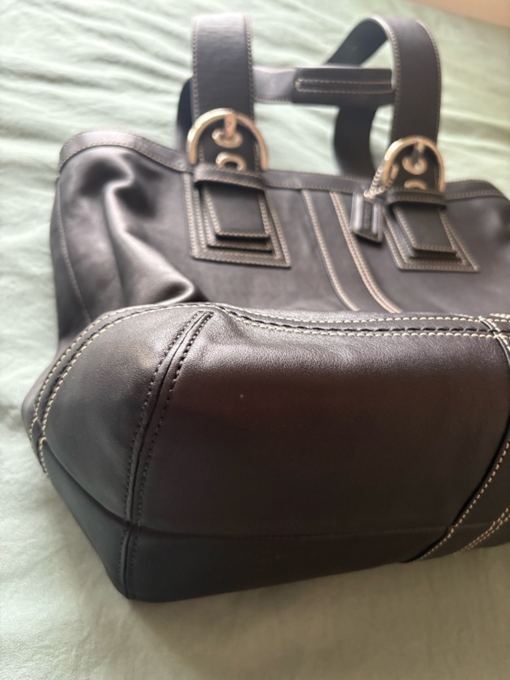 Coach Like New Black Leather Soho Tote Handbag - Picture 6 of 14